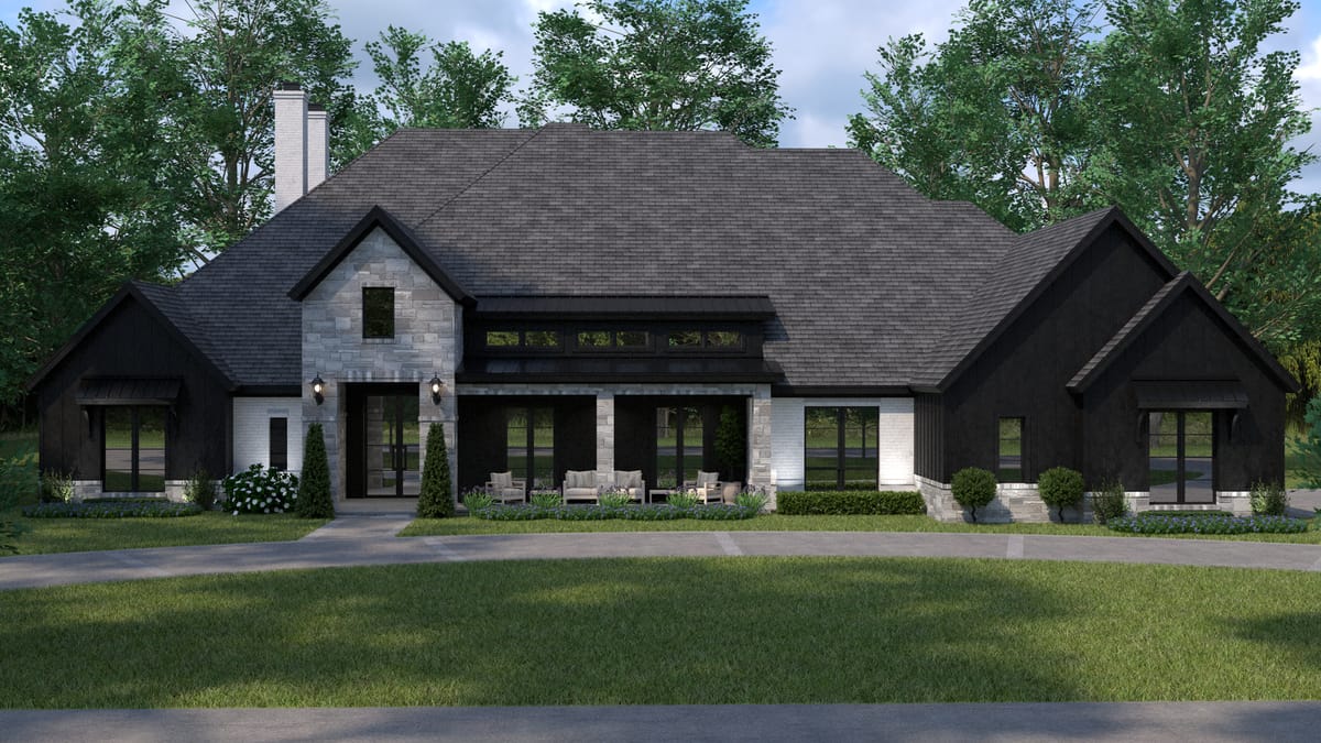 Front elevation rendering of the custom home at 1028 Genoa Drive