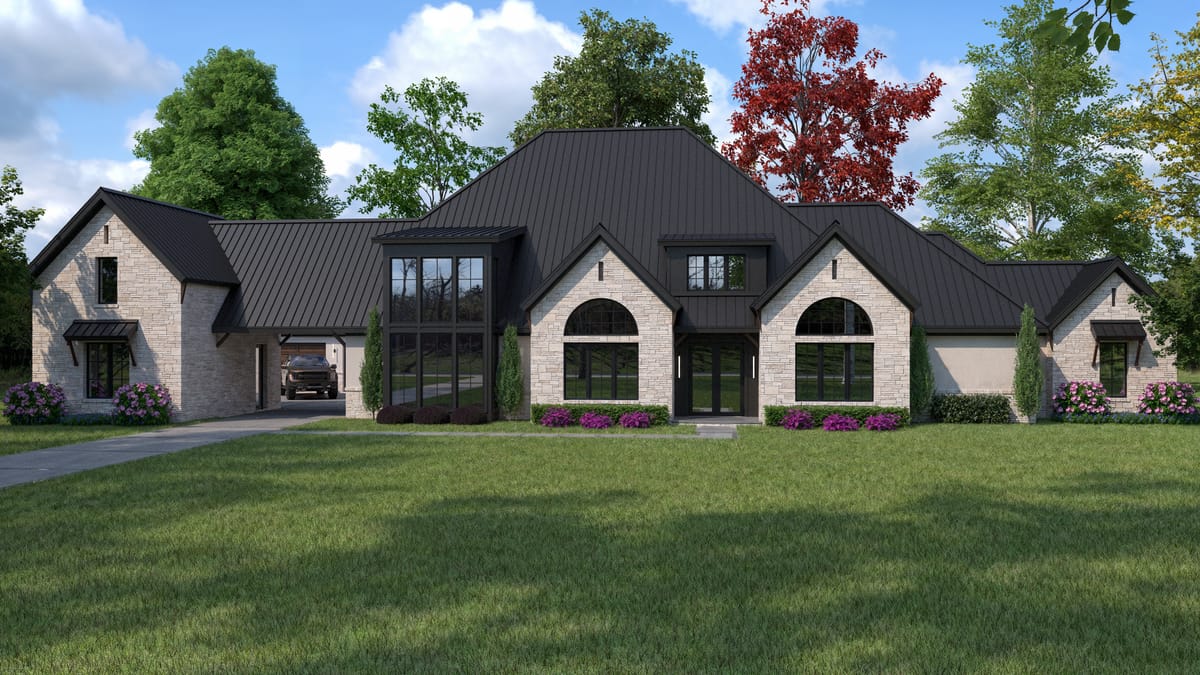 Front elevation rendering of the custom home at 536 Royal Santana Run