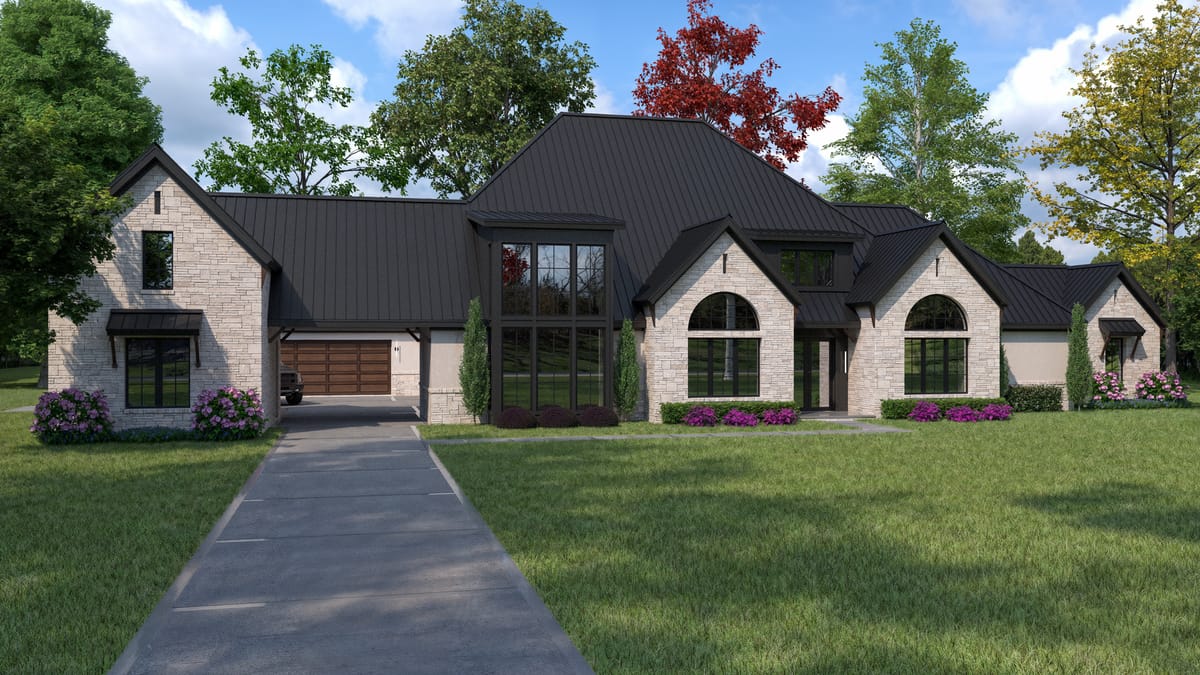 Alternate front elevation rendering of the custom home at 536 Royal Santana Run